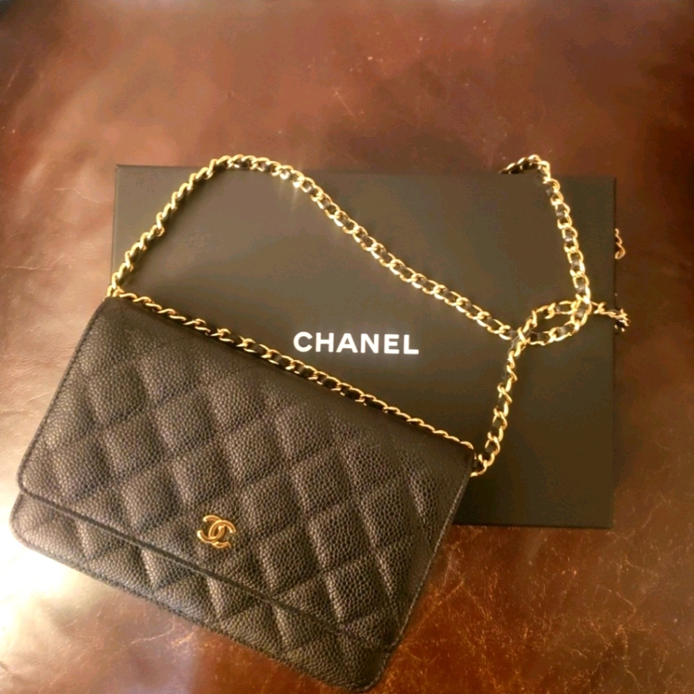 Chanel Classic - Caviar Quilted Wallet on Chain w/ Gold Hardware